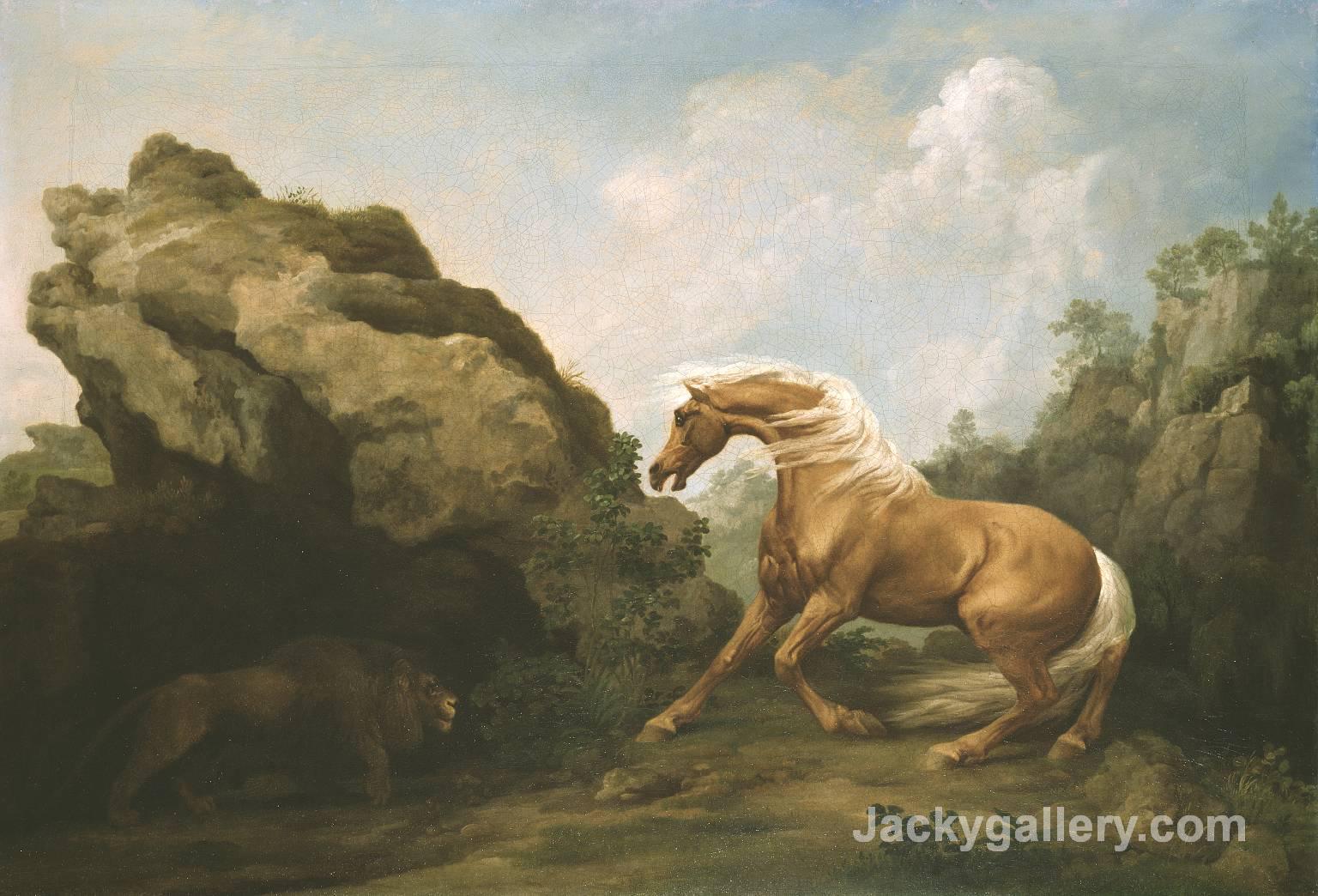 Horse Frightened by a Lion by George Stubbs paintings reproduction